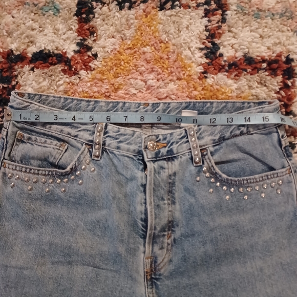 H&M Studded Jeans • Vintage Fit • Straight Leg • Button Fly • Size 32 - Picture 6 of 10